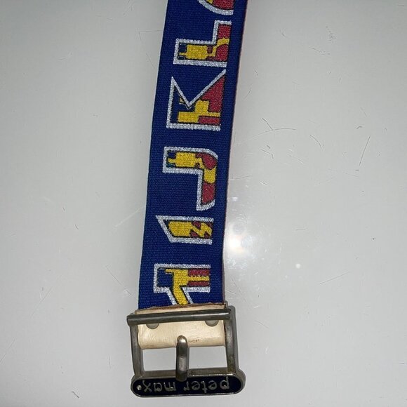 Peter Max Vintage 70s Pop Art Alphabet Belt Enamel Canvas Signed Blue Red Retro - Picture 12 of 14